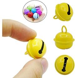 50 Pieces Assorted Colors Jingle Bells Metal Round Bells Colored Christmas Bells for Christmas Jewelry Ornaments Decoration