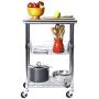 Seville Classics Stainless-Steel Professional Kitchen Work Table Cart Utility NSF-Certified Storage, 24'' W x 20'' D x 36'' H, Chrome