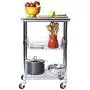 Seville Classics Stainless-Steel Professional Kitchen Work Table Cart Utility NSF-Certified Storage, 24'' W x 20'' D x 36'' H, Chrome Seville Classics Stainless-Steel Professional Kitchen Work Table Cart Utility NSF-Certified Storage, 24'' W x 20'' D x 36'' H, Chrome