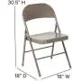Flash Furniture HERCULES Series Double Braced Gray Metal Folding Chair Flash Furniture HERCULES Series Double Braced Gray Metal Folding Chair