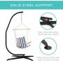 Best Choice Products Metal Hanging Hammock C-Stand for Chair, Porch Swing w/Weather-Resistant Finish, Offset Base, 360-Degree Rotation