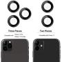 ETESTAR iPhone 11 Pro Max Camera Lens Protector, Metal Lens Cover Glass Ring Film Coverage Dust Proof Anti-Scratch Case Friendly for iPhone 11 6.1 / 11 Pro 5.8/ 11 Pro Max 6.5'' [Set of 3] - Black