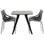 Bonnlo Modern Stackable Chair Set of 4 Kitchen Black Dining Chair Birch Sapling Comfy Chairs for Indoor Use (Black)