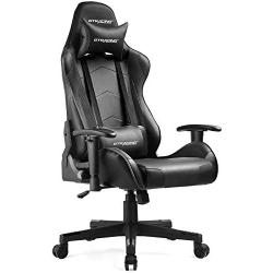 Gtracing Gaming Chair Racing Office Computer Ergonomic Video Game Chair Backrest and Seat Height Adjustable Swivel Recliner with Headrest and Lumbar Pillow Esports Chair,Black