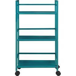 Ameriwood Home Marshall 3-Shelf Metal Rolling Utility Cart, Teal