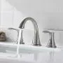 PARLOS Widespread 2 Handles Bathroom Faucet with Metal Pop Up Sink Drain and cUPC Faucet Supply Lines, Brushed Nickel, Demeter 13647 PARLOS Widespread 2 Handles Bathroom Faucet with Metal Pop Up Sink Drain and cUPC Faucet Supply Lines, Brushed Nickel, Demeter 13647