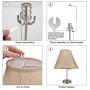 Lamp Shade Harp Bracket 6-10 inch Adjustable Holder Support and 3/8 inch Standard Saddle/E12/E26 Light Base UNO Fitter Adapter Converter Finial Set Parts, Tall 6 7 8 9 10 inch for Spider Shade