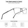 MERRYS Fashion Blue Light Blocking Glasses - Reading Glasses Metal Frame Spring Hinge Readers for Men Eyeglasses