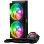 Cooler Master MasterLiquid ML240P Mirage ARGB Close-Loop AIO CPU Liquid Cooler, 240 Radiator, Transparent Pump, Addressable RGB Lighting, Dual MF120 Fans for AMD Ryzen, TR4 /Intel LGA1151