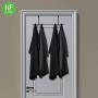 2Packs Over The Door Double Hanger Hooks,HFHOME Metal Twin Hooks Organizer for Hanging Coats, Hats, Robes, Towels- Black