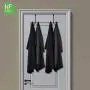 2Packs Over The Door Double Hanger Hooks,HFHOME Metal Twin Hooks Organizer for Hanging Coats, Hats, Robes, Towels- Black