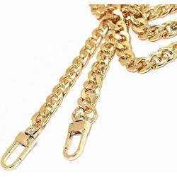 WEICHUAN 47'' DIY Iron Flat Chain Strap Handbag Chains Accessories Purse Straps Shoulder Cross Body Replacement Straps, with Metal Buckles (Gold)