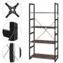 Homfa Bookshelf Rack 4 Tier Vintage Bookcase Shelf Storage Organizer Modern Wood Look Accent Metal Frame Furniture Home Office Homfa Bookshelf Rack 4 Tier Vintage Bookcase Shelf Storage Organizer Modern Wood Look Accent Metal Frame Furniture Home Office