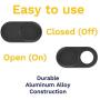 Foretra - Ultra Thin Metal Webcam Cover Privacy Slide for Your Laptop Tablet Avoid Camera Hacking and Protect Your Privacy 5-Pack (Black)