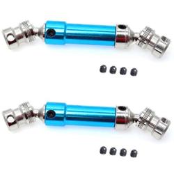 REhobby 2PCS Alloy Rear Center Drive Shaft Transmission Shaft for Wltoys 1/12 12428 12423 FY03 12628 RC Rock Crawler Car (Blue)