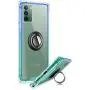 ANSIWEE Galaxy Note 20 6.7 Inch Case, Metal Ring Kickstand Work with Magnetic Car Mount Cover Reinforced Drop Protector Bumper Clear Hard Back Teal Cases Designed for Samsung Note 20（Blue Green）