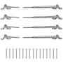 Muzata 4 Pairs Stainless Steel Cable Railing Kit Systems Fit 1/8'' Wire Rope,Angle 180° Adjustable Swage Toggle Turnbuckle Tensioner and End fititing,T316 Marine Grade,CK07,Series CA1 CD1 CS1