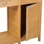 YAHEETECH Outdoor Garden Potting Bench Table Work Bench Metal Tabletop W/Cabinet Drawer Open Shelf Natural Wood