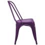 Furmax Metal Dining Chair Indoor-Outdoor Use Stackable Classic Trattoria Chair Chic Dining Bistro Cafe Side Metal Chairs Set of 4 (Purple)