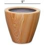 CATLEZA Smart Self-Watering Planter Pot for Indoor and Outdoor 5.5'' Round Cone Eco-Friendly Suitable for All Plants, Herb, Succulents, Flowers (Pine Wood Pattern)