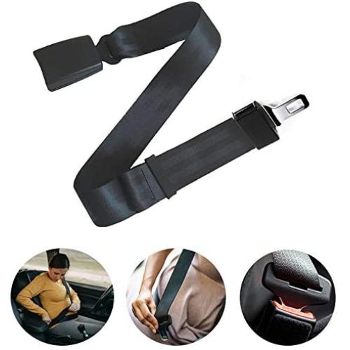Car Seat Belt Extender, Adjustable Seat Belt Extender Seat Safety Belt, 7 Inch, 8 Inch Type A Metal Tongue Seatbelt Extender Car Buckles for Most Cars (9-30 Inch, Black)