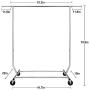 Camabel Clothing Garment Rack Heavy Duty Adjustable Rolling Moveable Commercial Grade Steel Extendable moveable hanging drying Organizer Chrome Storage Metal Shelf on with Wheels for Boxes Shoes