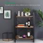 TomCare Bookshelf  3-Tier Wood and Metal Shelves Industrial Bookcase Display Office Storage Rack Multifunctional Furniture for Entryway Living Room Bedroom Home Office Kitchen