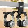 Under Desk Dual Headphone Hanger, 6amLifestyle Metal Headset Stand Gaming Earphone Holder Universal Clamp on Desk Hanger Hook for All Headsets, Black (Patent) Under Desk Dual Headphone Hanger, 6amLifestyle Metal Headset Stand Gaming Earphone Holder Universal Clamp on Desk Hanger Hook for All Headsets, Black (Patent)