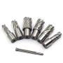 OSCARBIDE HSS Annular Cutters 6 Piece/Set with Pilot Pin,1''Cutting Depth,(1/2,9/16,11/16,13/16,15/16,1-1/16) inch Diameter,3/4'' Weldon Shank,2 Flat Annular Cutters Kit