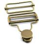 PZRT 4pcs 38mm Bronze Suspenders Adjustable Buckle Metal Ribbon Slip Buckle Fasteners Clip for Garment Overalls Backpack DIY Accessories
