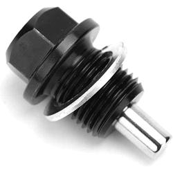 Magnetic Oil Drain Plug Magnetic Sump Drain Nut Oil Drain Bolt(M12x1.25,Black)