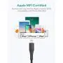 Xcentz iPhone Charger 10ft, MFi Certified Lightning Cable, Braided Nylon High-Speed iPhone Cable with Premium Metal Connector for iPhone 11/X/XS/XR/XS Max/8/7/6/5S/SE, iPad Mini/Air, Black