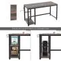 HOMECHO Industrial Computer Desk with 2 Shelves, 55 inch Writing Desk with Storage, Wood Laptop Study Table with Headphone & Cup Holder for Home Office, Sturdy Metal Frame, Easy Assembly, Dark Brown HOMECHO Industrial Computer Desk with 2 Shelves, 55 inch Writing Desk with Storage, Wood Laptop Study Table with Headphone & Cup Holder for Home Office, Sturdy Metal Frame, Easy Assembly, Dark Brown