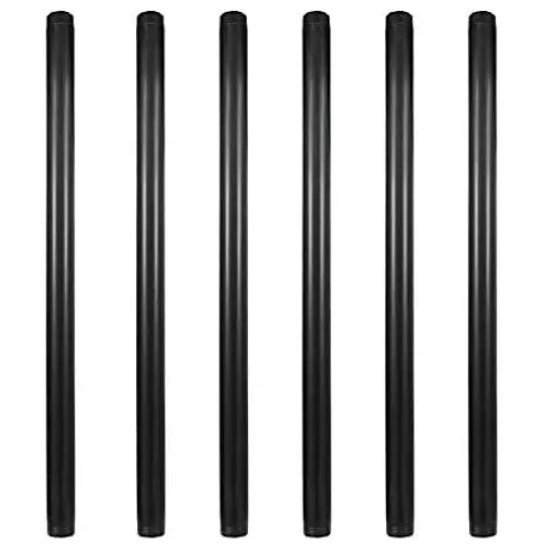 GeilSpace 6 Pack 3/4'' × 18'' Pre-Cut Black Metal Pipe, Industrial Steel Fits Standard Three Quarters Inch Black Threaded Pipes and Fittings - Vintage DIY Industrial Shelving (3/4'' × 18'', Black) GeilSpace 6 Pack 3/4'' × 18'' Pre-Cut Black Metal Pipe, Industrial Steel Fits Standard Three Quarters Inch Black Threaded Pipes and Fittings - Vintage DIY Industrial Shelving (3/4'' × 18'', Black)