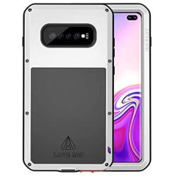 HuiFlying Galaxy S10 Plus Case,Newest Aluminum Alloy Metal Gorilla Glass Rugged Heavy Duty Bumper Hybrid Silicone Military Outdoor Shockproof Protective Cover for Samsung Galaxy S10 Plus,Silver