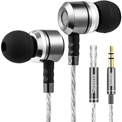 Sephia SP3060 Earbuds, Wired in-Ear Headphones with Tangle-Free Cord, Noise Isolating, Bass Driven Sound, Metal Earphones, Carry Case, Ear Bud Tips