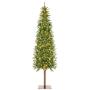 Best Choice Products 6ft Pre-Lit Hinged Artificial Alpine Slim Pencil Christmas Tree Holiday Decoration w/ 250 LED Lights, 700 Tips, Metal Stand