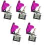 ESUPPORT Car Purple Cover Purple LED Light Rokcer Toggle Switch SPST ON Off Pack of 5