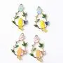 4 Pieces Metal Enamel Flower Leaves Branch Birds Connector DIY Bracelet Necklace Pendants Charms Findings for Jewelry Making DIY Craft 4 Pieces Metal Enamel Flower Leaves Branch Birds Connector DIY Bracelet Necklace Pendants Charms Findings for Jewelry Making DIY Craft