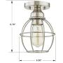 Gruenlich Semi Flush Mount Ceiling Light Fixture for Outdoor and Indoor, One E26 Medium Base 60W Max, Metal Housing and Metal Cage, Bulb not Included, 2-Pack (Nickel Finish)