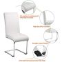 Yaheetech 6PCS Dining Chairs Armless Chairs Side Chairs PU Leather Seat and Metal Legs with High Back for Kitchen, Living Room, Leisure