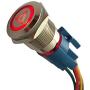 Etopars 12V 5A 19mm Car Auto Red LED Light Lamp Emergency Hazard Warning Push Button Stainless Steel Metal Toggle Switch Socket Plug