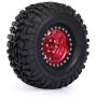 GoolRC 2PCS 2.2 Inch RC Rubber Tire Alloy Beadlock Rims Wheel Upgrade Parts for Traxxas Hsp Redcat Tamiya Axial Scx10 D90 Hpi RC Crawler (Red)