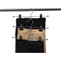 6 Quality Pants Hangers Heavy Duty Add-on Skirt/Slack Metal Hanger, Extra Wide Adjustable Clips, Multi Stackable Add on Hangers, Chrome, Jeans, Bottoms, Set of 6