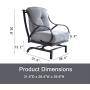 Top Space Rocking Motion Patio Chair Outdoor Deep Seating Club Chair Metal Furniture Set with Soft Cushion Sturdy Metal Frame Furniture for Garden Yard Lawn Poolside (1PCS, Grey)