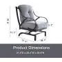 Top Space Rocking Motion Patio Chair Outdoor Deep Seating Club Chair Metal Furniture Set with Soft Cushion Sturdy Metal Frame Furniture for Garden Yard Lawn Poolside (1PCS, Grey) Top Space Rocking Motion Patio Chair Outdoor Deep Seating Club Chair Metal Furniture Set with Soft Cushion Sturdy Metal Frame Furniture for Garden Yard Lawn Poolside (1PCS, Grey)