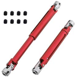 Hobbypark Machined Aluminum Center Drive Shaft for Redcat Everest Gen7 Sport / Pro Upgrade Parts (Set of 2) (Red)