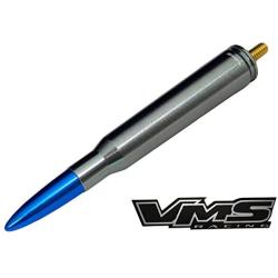 VMS Racing 50 Cal Caliber GUNMETAL BLUE TIP BULLET ANTENNA Heavy Gauge CNC Machined Billet Aluminum Short Compatible with GMC SIERRA 1500 2500 3500 07-19