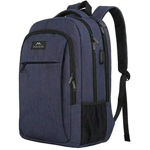 Laptop Backpack with USB Charging Port,Slim Travel Backpack with Laptop Compartment for Men and Women,Water Resistant College School BookBag Computer Bag for Girls and Boys Fits 15.6 In Laptop, Blue Laptop Backpack with USB Charging Port,Slim Travel Backpack with Laptop Compartment for Men and Women,Water Resistant College School BookBag Computer Bag for Girls and Boys Fits 15.6 In Laptop, Blue