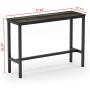 Teraves Bar Table with Solid Metal Frame,Counter Height Table Kitchen Bar Table for Dining Room,Living Room (47.24'', Black Oak)